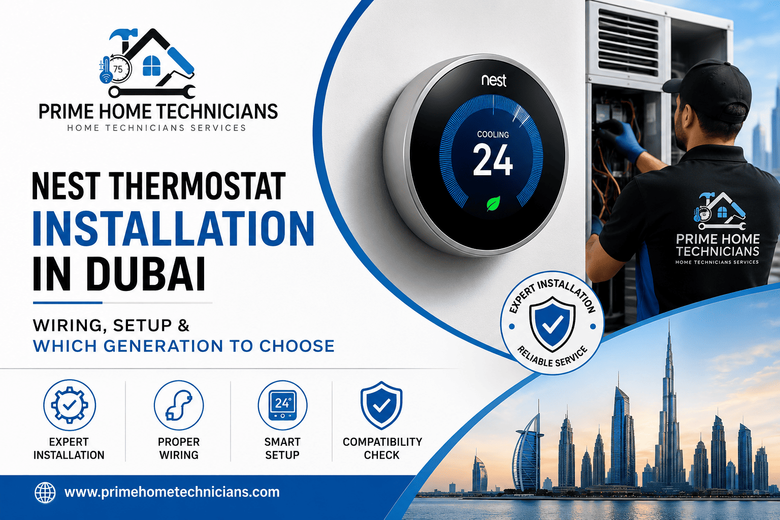 Read more about the article Nest Thermostat Installation in Dubai: Wiring, Setup & Which Generation to Choose