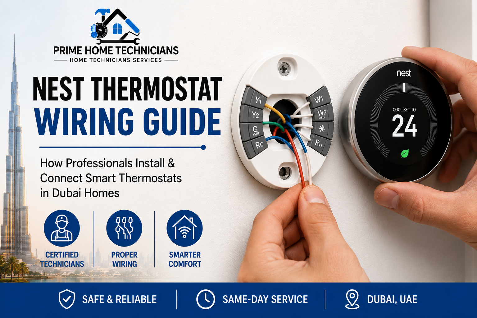 Read more about the article Nest Thermostat Wiring Guide: How Professionals Install & Connect Smart Thermostats in Dubai Homes